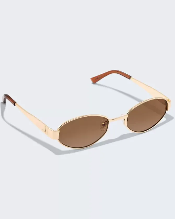 Luv Lou Eyewear>The Boston - Gold/Brown