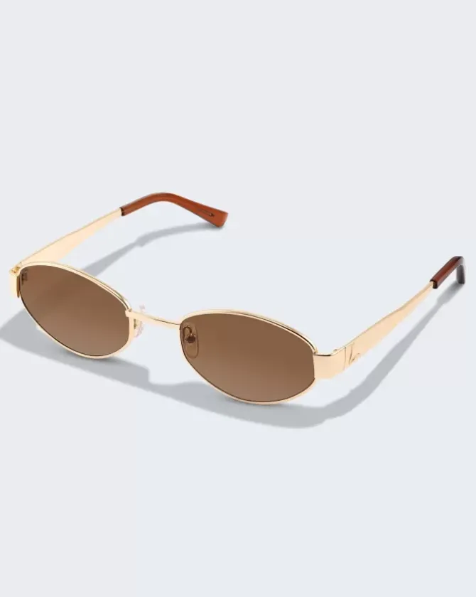 Luv Lou Eyewear>The Boston - Gold/Brown
