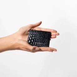 Status Anxiety Wallets>Together For Now - Black Croc Emboss