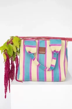 Eau Bags Handbags>Tote - Cerulean & Butter