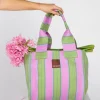 Eau Bags Handbags>Tote - Soft Pink & Fern