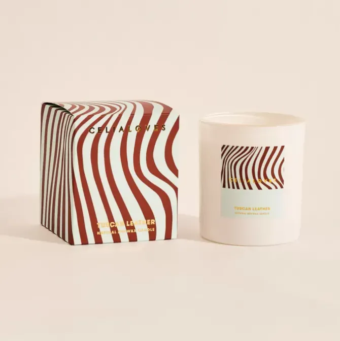 Celia Loves Candles & Incense>Tuscan Leather Candle