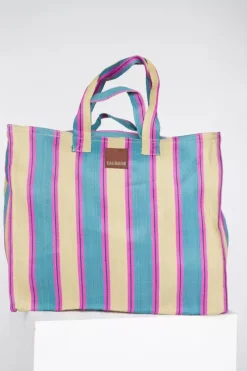 Eau Bags Handbags>Vacay - Cerulean & Butter