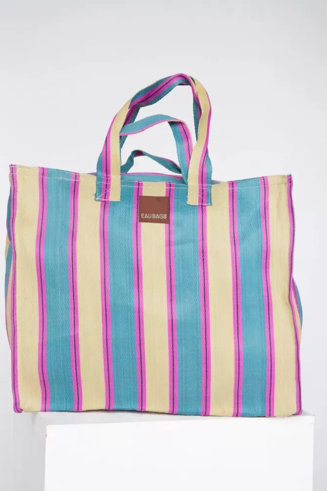 Eau Bags Handbags>Vacay - Cerulean & Butter