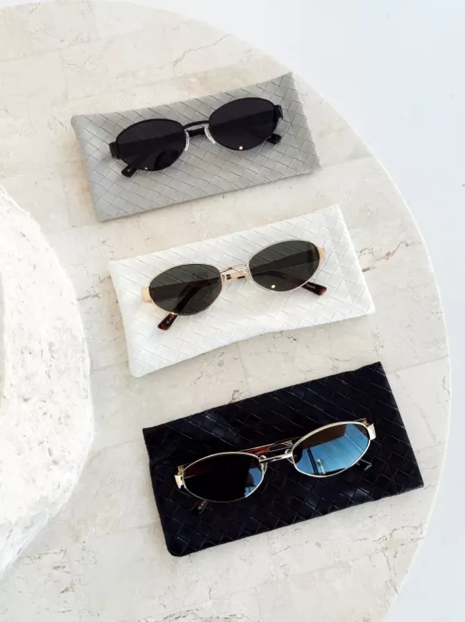 Golden Tribe Eyewear>Woven Sunglasses Case - Black