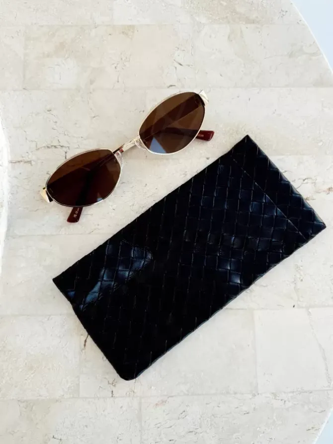 Golden Tribe Eyewear>Woven Sunglasses Case - Black
